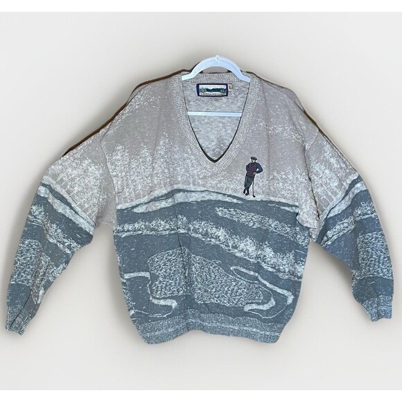 Shenandoah Other - Vtg Shenandoah Sweater Mens XXL USA Abstract Graphic 90s Golf  Preppy Classic